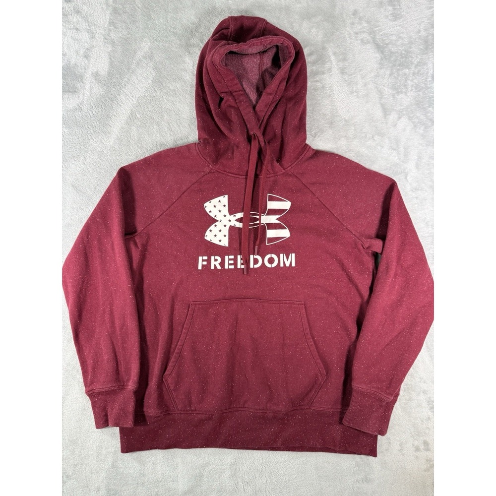 Under Armour‎ Hoodie Women's Small Burgundy Freedom Rival Fleece Pullover